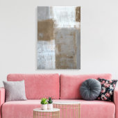 'Rolling With It' Grijze en bruine Abstracte kunst Canvas Afdruk (Insitu (Woonkamer))