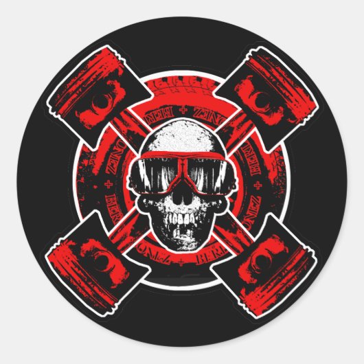 RollingBonez - Nitro Pilot Ronde Sticker (Voorkant)