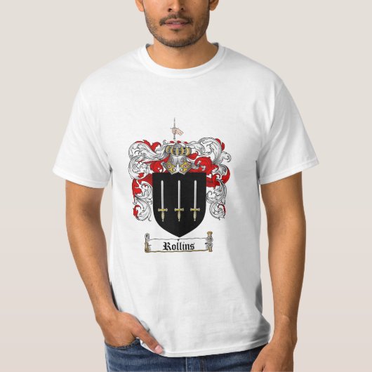 Rollins Family Crest - Rollinen wapenschild T-shirt (Voorkant)