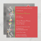 Rollling Floral Bridal Shower Kaart (Voorkant / Achterkant)