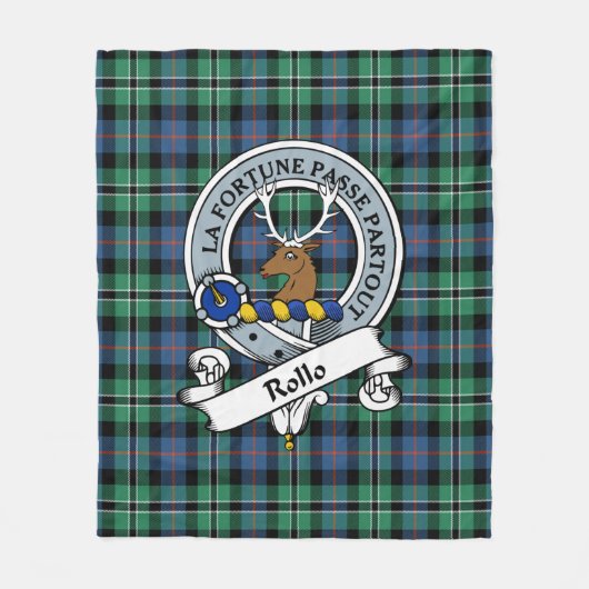 Rollo Clan Badge Tartan Pset Fleece Deken (Voorkant)