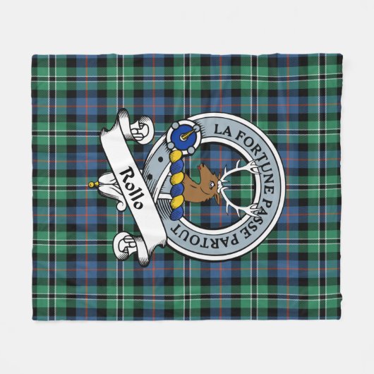 Rollo Clan Badge Tartan Pset Fleece Deken (Voorkant (Horizontaal))