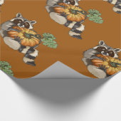 Rollo Raccoon Pompoen Herfst Cadeaupapier (Hoek)