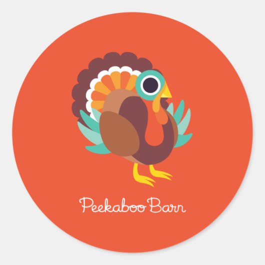 Rollo the Turkey Ronde Sticker (Voorkant)