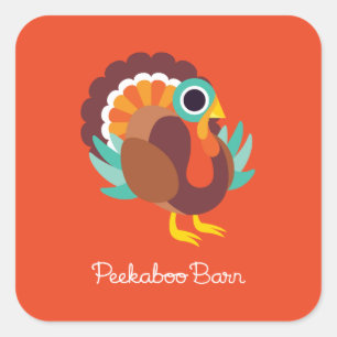 Rollo the Turkey Vierkante Sticker