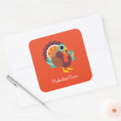 Rollo the Turkey Vierkante Sticker (Envelop)
