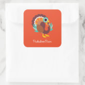 Rollo the Turkey Vierkante Sticker (Tas)