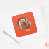 Rollo the Turkey Vierkante Sticker (Envelop)