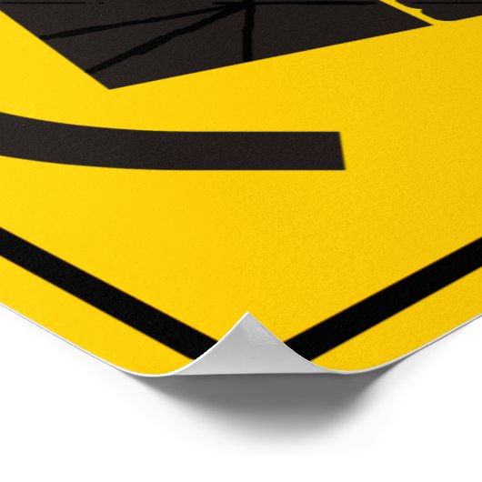 Rollover Hazard Highway Sign Poster (Hoek)