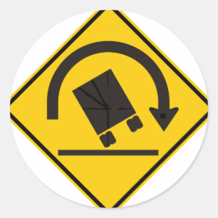 Rollover Hazard Highway Sign Ronde Sticker
