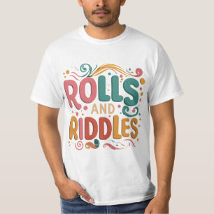 Rolls and Riddles: Ontrafel het mysterie in stijl T-shirt