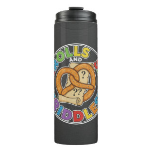 Rolls and Riddles – Tabletop Tales T-shirt Thermosbeker