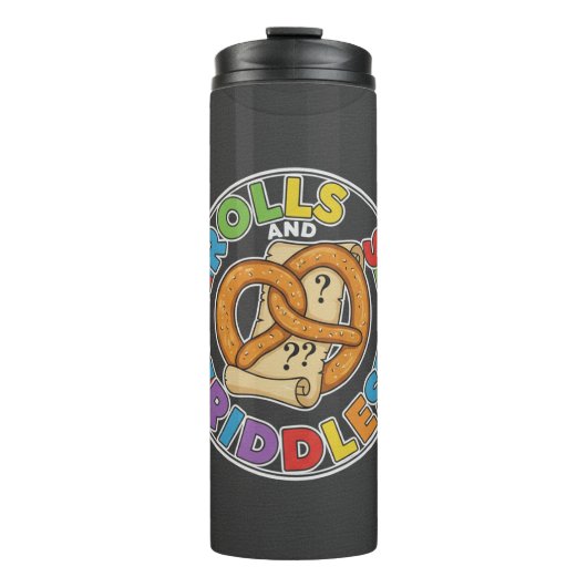 Rolls and Riddles – Tabletop Tales T-shirt Thermosbeker (Voorkant)