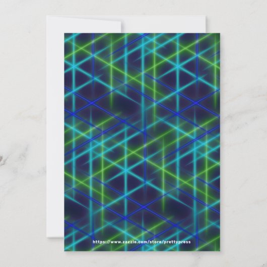 Rollschaatsen Glow Neon Birthday Party Kaart (Achterkant)