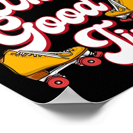 Rollschaatsen hebben een heel goede tijd van 1970s poster (Hoek)