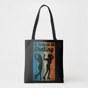 Rollschaatsen, ik zou liever de 1970s-retrocessie  tote bag
