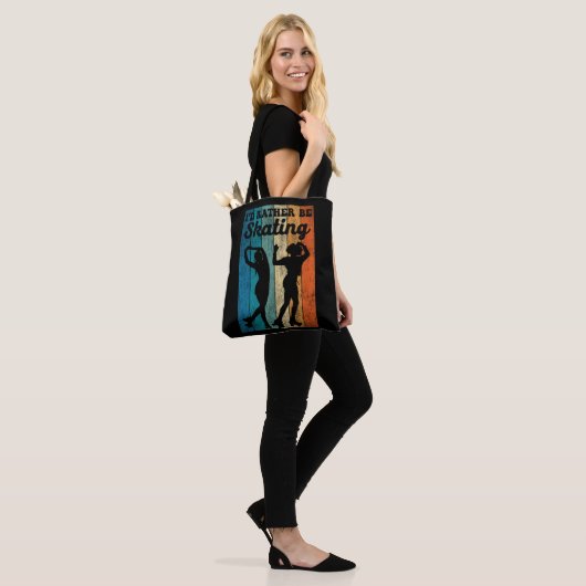 Rollschaatsen, ik zou liever de 1970s-retrocessie tote bag (Op model)