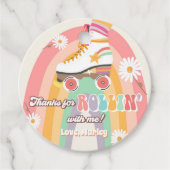 Rollschaatsen Schaats met vogelretro Rollin-Bedank Bedankjes Labels (Voorkant)