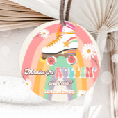 Rollschaatsen Schaats met vogelretro Rollin-Bedank Bedankjes Labels