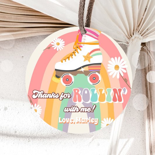 Rollschaatsen Schaats met vogelretro Rollin-Bedank Bedankjes Labels