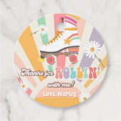 Rollschaatsen Schaats met vogelretro Rollin-Bedank Bedankjes Labels (Voorkant)