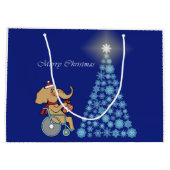 Rollstuhl-Elefant mit Weihnachtsmannmütze Groot Cadeauzakje (Achterkant)