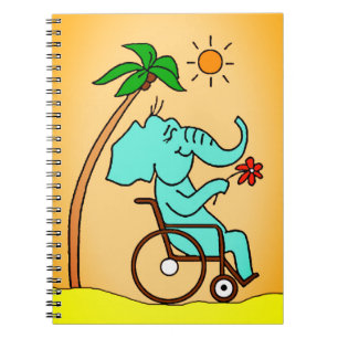 Rollstuhlfahrer Elefant Notitieboek