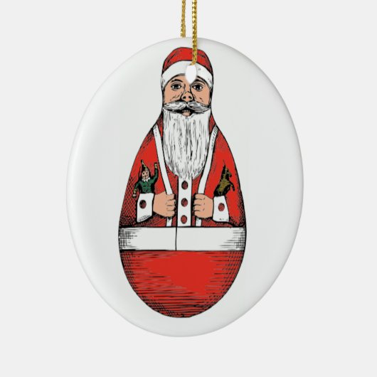 Rolly polly Santa Claus Keramisch Ornament (Rechts)