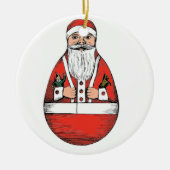Rolly polly Santa Claus Keramisch Ornament (Voorkant)