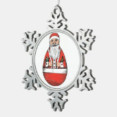 Rolly polly Santa Claus Tin Sneeuwvlok Ornament (Rechts)