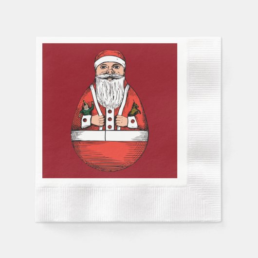 Rolly Polly Santa Speelgoed Red Paper Napkin Servetten (Voorkant)