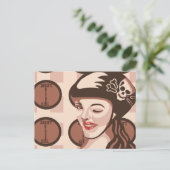 rolmeisje briefkaart (Staand voorkant)