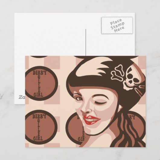 rolmeisje briefkaart (Voorkant / Achterkant)