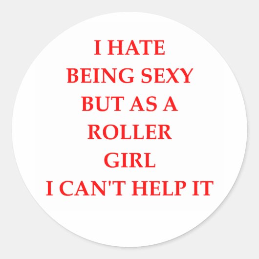 rolmeisje ronde sticker (Voorkant)