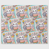 rolo de papel de presente com estampa gatinho cadeaupapier (Vlak)