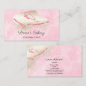 rolpen en whiskycupcake bakkerij bleekroze visitekaartje (Voorkant / Achterkant)