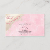 rolpen en whiskycupcake bakkerij bleekroze visitekaartje (Achterkant)