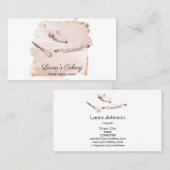 rolpen en whiskycupcake bakkerij bleekroze visitekaartje (Voorkant / Achterkant)