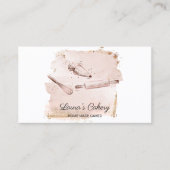 rolpen en whiskycupcake bakkerij bleekroze visitekaartje (Voorkant)