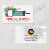 Rolpenseel met wandgraffiti visitekaartje (Voorkant / Achterkant)