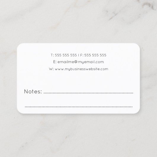 Rolpenseel Schilder Schilder Contact Client Visitekaartje (Achterkant)