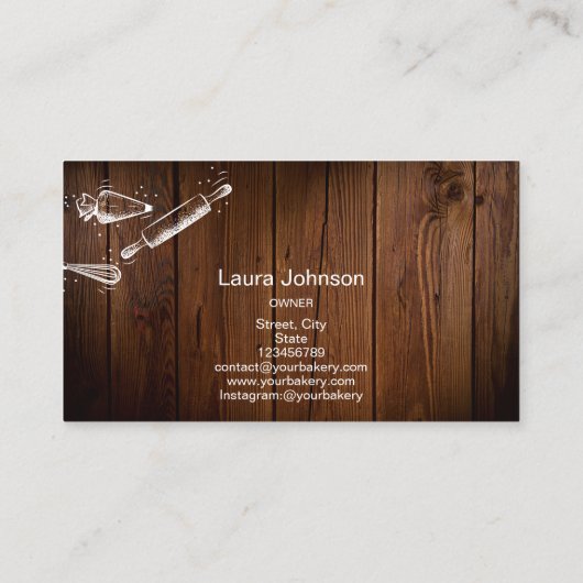 rolpins en whiskycupcake Bakkerij Rustisch Hout Visitekaartje (Achterkant)
