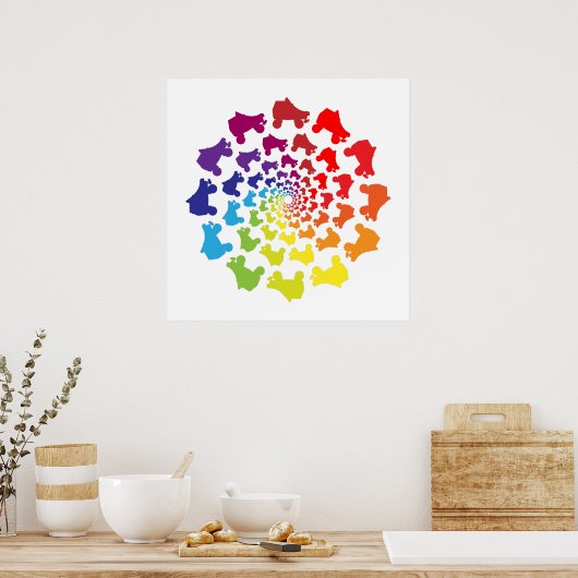 rolregenboogcirkel poster (Keuken)