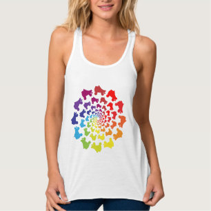 rolregenboogcirkel tanktop
