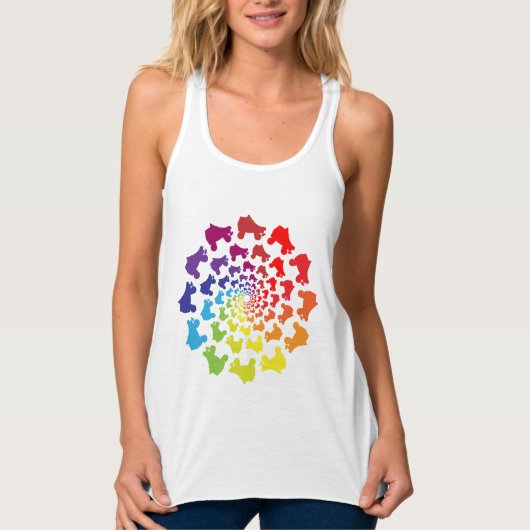 rolregenboogcirkel tanktop (Voorkant)