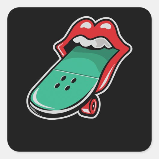 Rolschaatbord Vierkante Sticker (Voorkant)