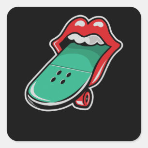 Rolschaatbord Vierkante Sticker