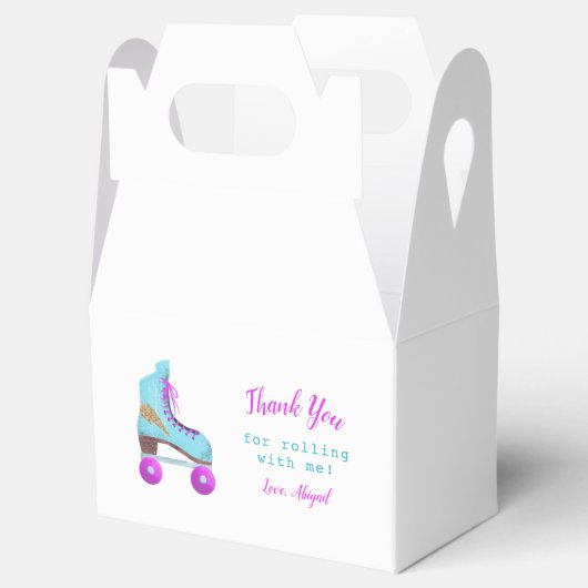 Rolschaatsen dank u verjaardagsfeestje bedankdoosjes (Geopend)