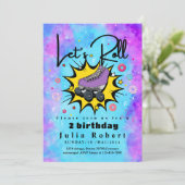 Rolschaatsen dessert donuts Verjaardag KLEURRIJK Kaart (Staand voorkant)