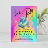 Rolschaatsen dessert donuts Verjaardag KLEURRIJK Kaart (Staand voorkant)